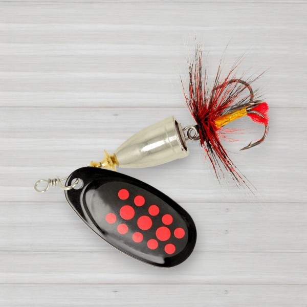 Блешня обертова ZEOX Furor № 3, 6г, колір 010 Black-Red Dot
